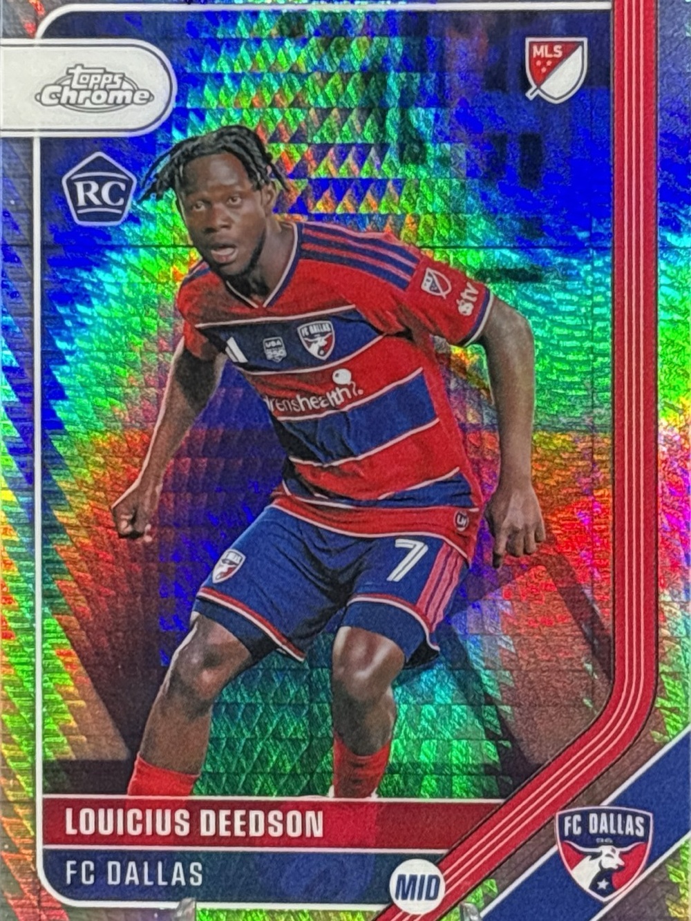 Topps Chrome FC Dallas Rookie Refractor Soccer Card - Louicitus Deedson